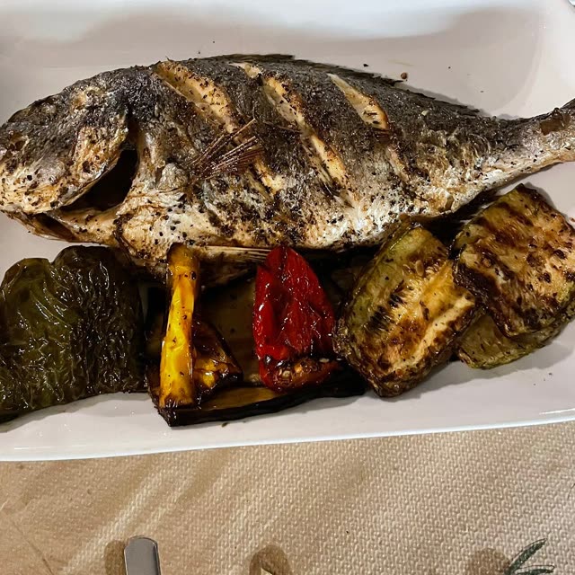 Fish from the case at Taverna Kostas